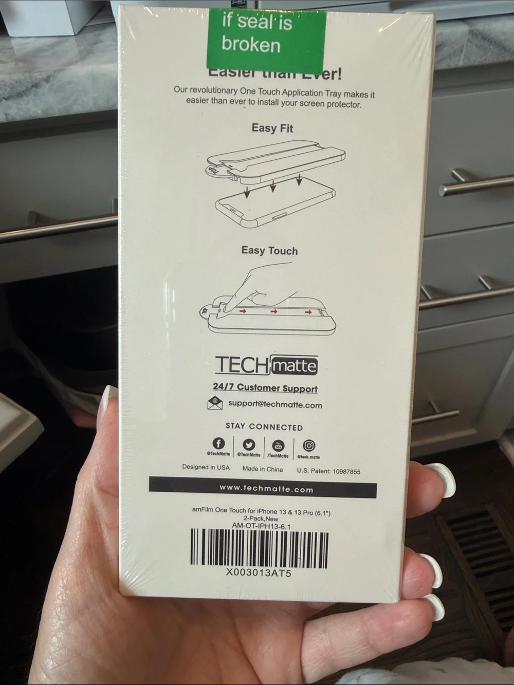 OneTouch Tempered Glass Screen Protector - White/Green (2 Pack)